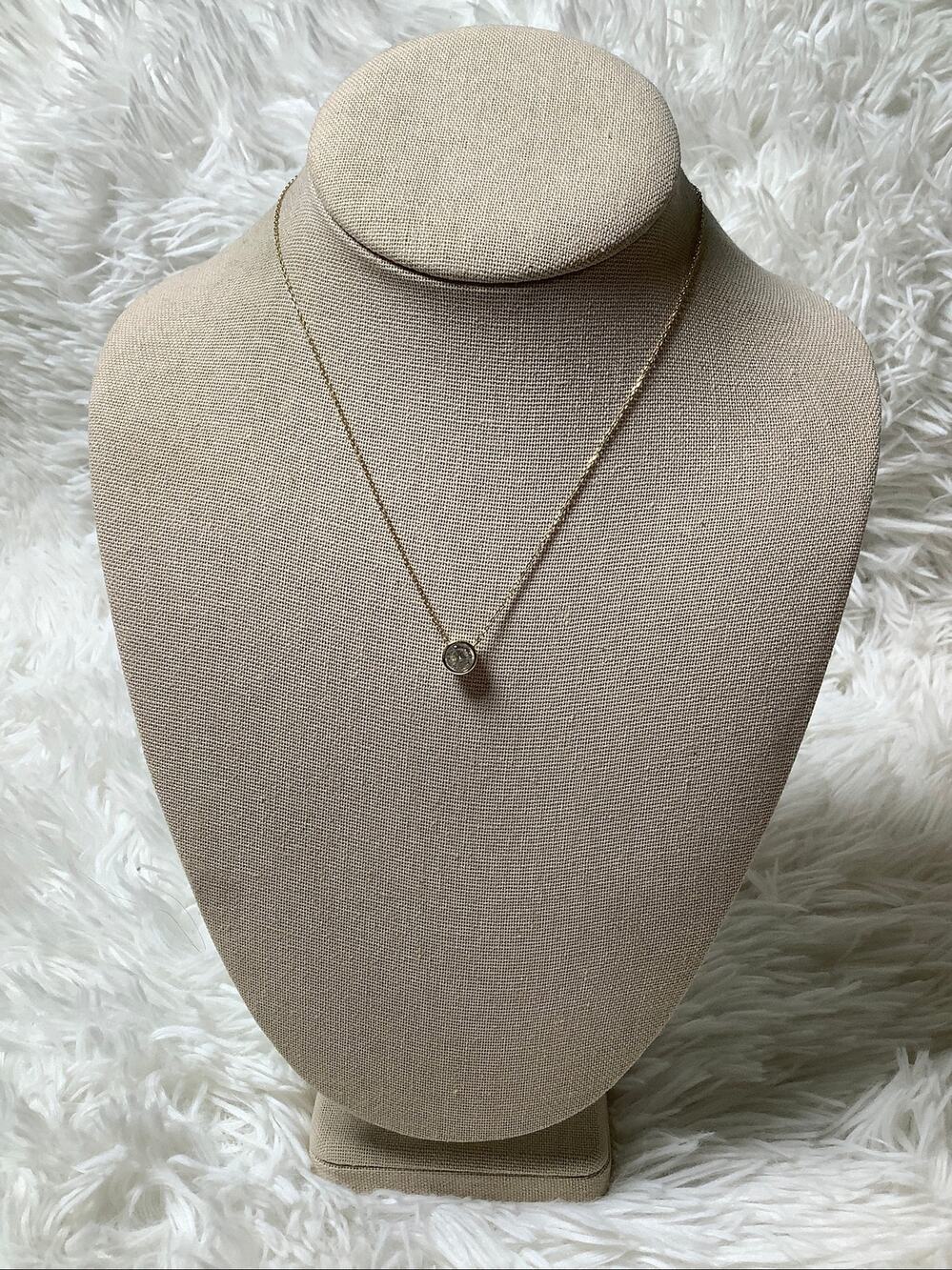 925 Sterling Silver Gold-Tone Chain Cubic Zirconium Pendent Necklace A13-27